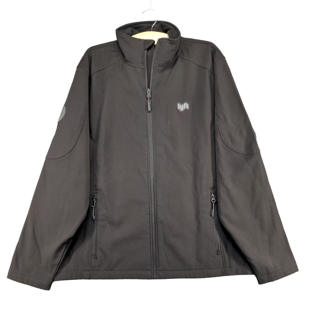 Lyft Men's 1K Driver Soft Shell Jacket Large Long Sleeve Black Full Zipper